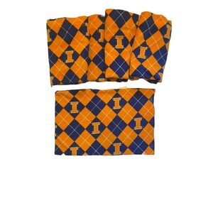 Illini University of Illinois Fleece 1 - Pillow Case And 4 - Curtain Panels NCAA